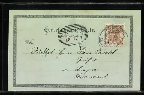 Mondschein-Lithographie Innsbruck, Strassenpartie mit Passanten