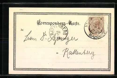 Lithographie Hinterbärenbad im Kaiserthal, Idyllische Bergkulisse mit Gasthof