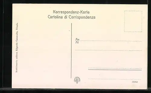 AK Trieste, Piazza delle Borsa, Strassenbahn