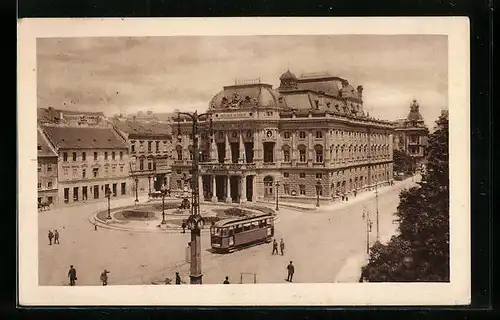 AK Bratislava, Strassenbahn am Theater