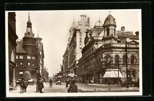 AK Manchester, Strassenbahn in der Oxford Street