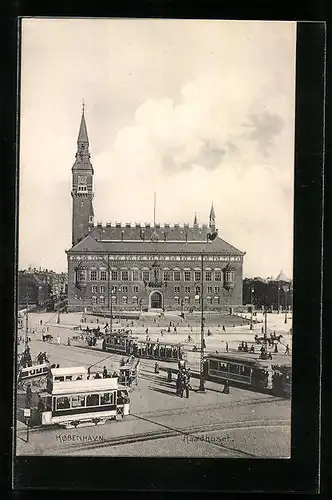 AK Kobenhavn, Raadhuset, Strassenbahn