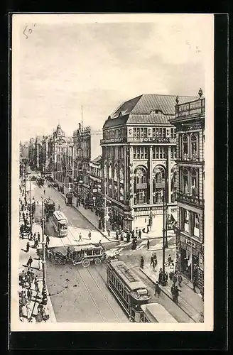 AK Berlin, Friedrichstrasse mit Strassenbahn