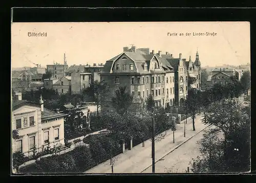 AK Bitterfeld, Partie an der Linden-Strasse