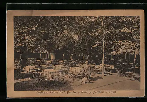 AK Hochheim b. Erfurt, Gasthaus Grünes Tal, Gartenterrasse