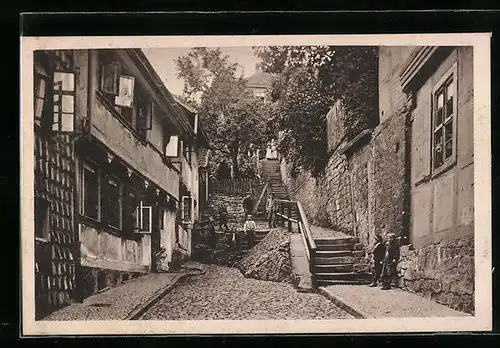 AK Blankenburg /Harz, Treppen an der Bergstrasse