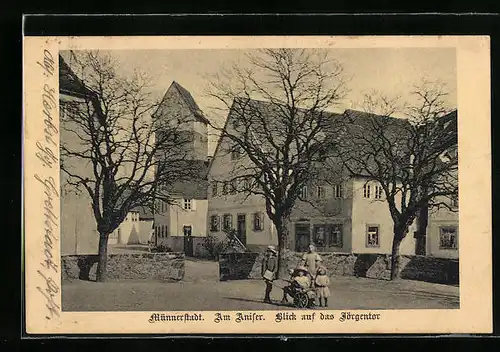 AK Münnerstadt, Strasse am Aniser, Blick auf das Jörgentor