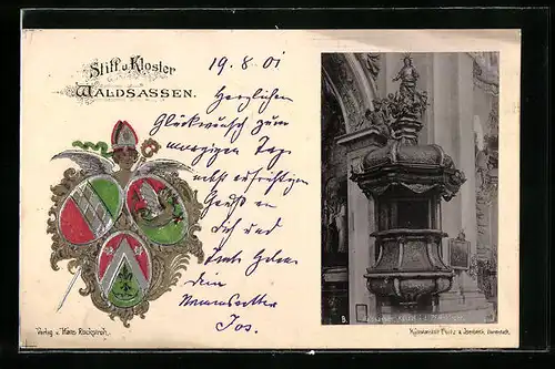 Präge-AK Waldsassen, Stift und Kloster Waldsassen, Kanzel in der Pfarrkirche