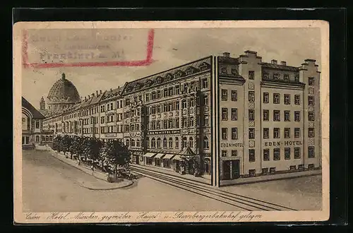 Künstler-AK München, Eden-Hotel