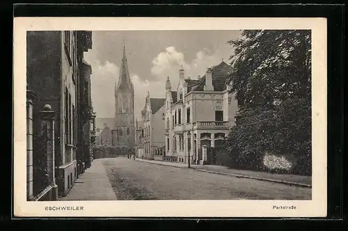 AK Eschweiler, Parkstrasse mit Kirche