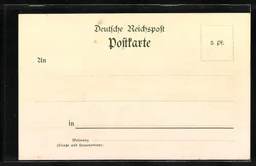 Künstler-AK Posthalde, Ortspartie mit Pension