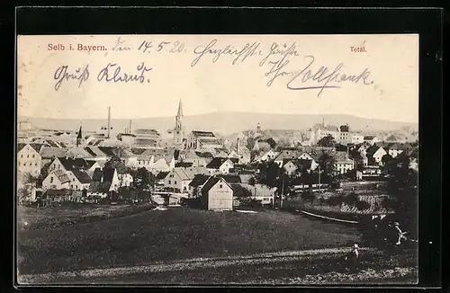 AK Selb i. Bayern, Totalansicht mit Kirche
