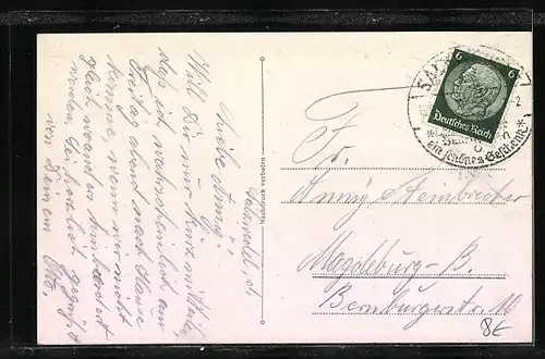 AK Salzwedel, Neuperverstrasse mit Rathausturm