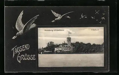 AK Hamburg-Uhlenhorst, Fährhaus an der Elbe
