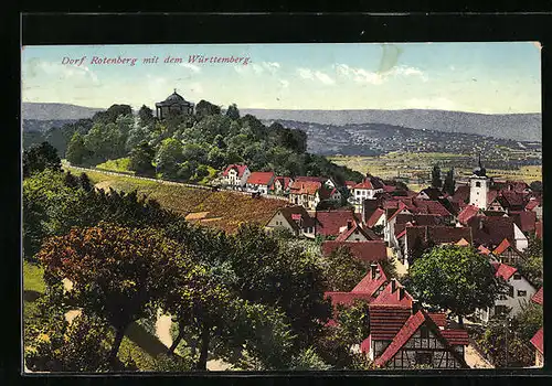 AK Dorf Rotenberg, Panorama mit dem Württemberg