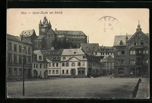 AK Diez, Unter-Markt mit Schloss
