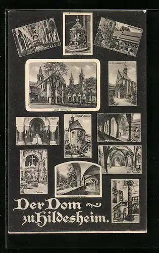 AK Hildesheim, Dom, Taufbecken, Krypta, Kreuzgang