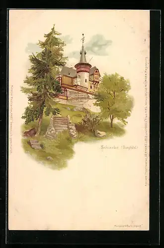 Lithographie Schierke, Burghotel