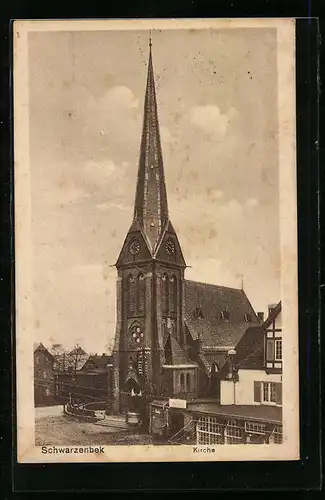 AK Schwarzenbek, Ortspartie an der Kirche