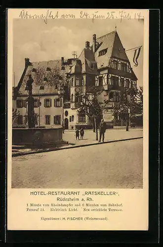 AK Rüdesheim a. Rhein, Hotel-Restaurant Ratskeller