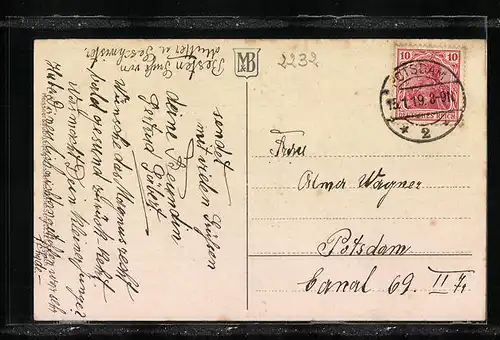 Künstler-AK Catharina Klein: Rosen in einer Vase, Geburtstagsgruss
