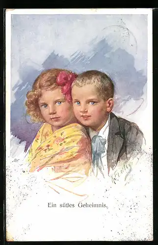 Künstler-AK Karl Feiertag: Kleines verliebtes Pärchen