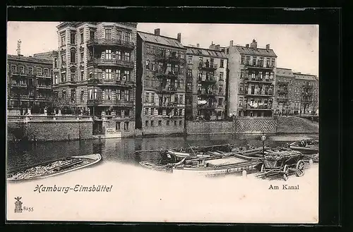 AK Hamburg-Eimsbüttel, Häuser am Kanal