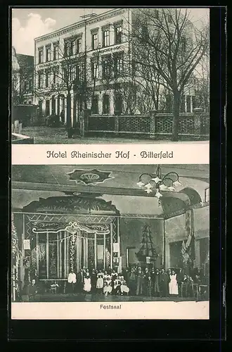 AK Bitterfeld, Hotel Rheinischer Hof, Festsaal