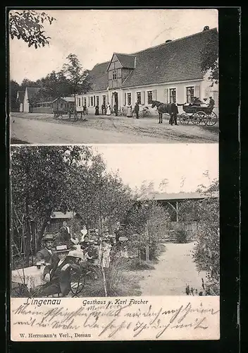 AK Lingenau, Gasthaus von Karl Fischer