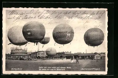 AK Bitterfeld, Ballonwettfliegen, Ballone von Tschammer und Osten, Bruno Loerzer, Hermann Göring