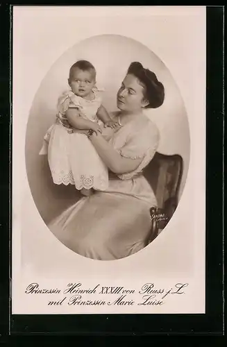 AK Prinzessin Heinrich XXXIII. von Reuss mit Prinzessin Marie Luise