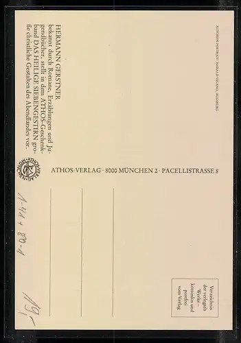 AK Autor Hermann Gerstner, mit Autograph