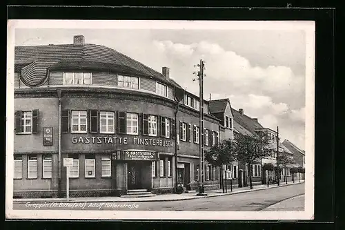 AK Greppin b. Bitterfeld, Gasthaus Finsterbusch in der strasse