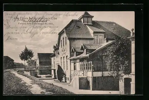 AK Schönebeck a. E., Gasthaus zur alten Faähre von Hermann Stiehle