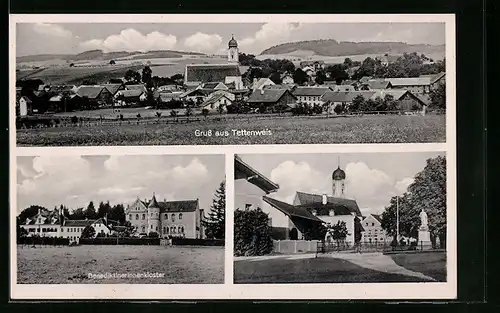 AK Tettenweis, Teilansicht, Benediktinerinnenkloster, Kirche