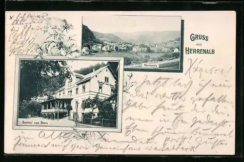AK Herrenalb, Gasthof zum Stern, Teilansicht