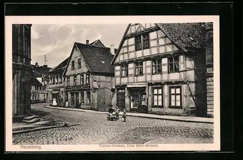 AK Havelberg, Fischer-Strasse, Ecke Stein-Strasse