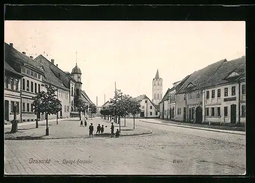 AK Jessnitz, Haupt-Strasse und Kirche
