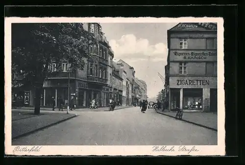 AK Bitterfeld, Hallesche Strasse, Zigarren-Zigaretten-Fabrik R. Hainisch