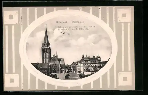 AK Bitterfeld, Marktplatz mit Kirche