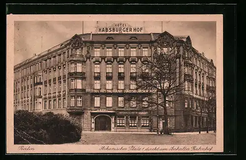 AK Berlin-Kreuzberg, Hotel Habsburger Hof am Askanischen Platz 1, direkt am Anhalter Bahnhof