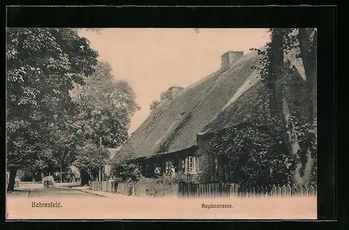 AK Hamburg-Bahrenfeld, Wohnhaus mit Reetdach in der Haydenstrasse