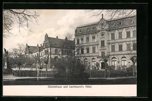 AK Burg b. Magdeburg, Ständehaus und Lachmund`s Hotel