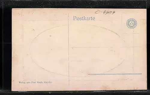 Präge-AK Raguhn /Anhalt, Muldpartie mit Bootshaus, Passepartout