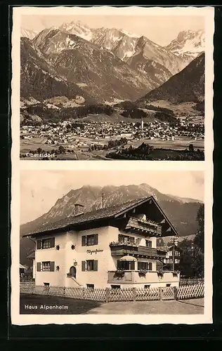 AK Oberstdorf im bayr. Allgäu, Hotel Haus Alpenheim, Teilansicht