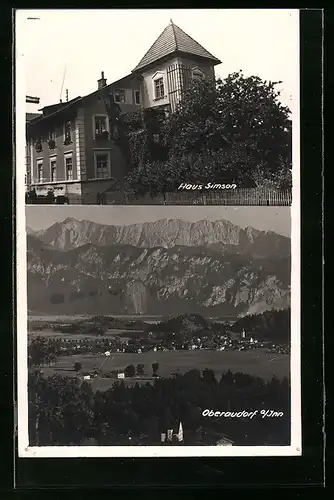 AK Oberaudorf am Inn, Hotel Haus Simson, Panorama