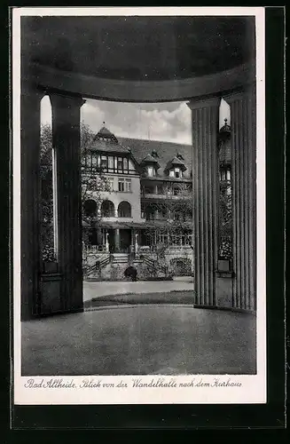 AK Bad Altheide, Blick von der Wandelhalle nach dem Kurhaus
