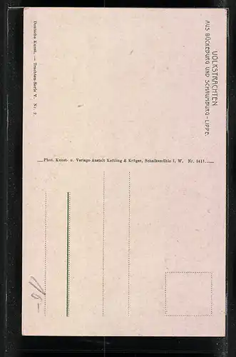 AK Schaumburg-Lipperin in Tracht mit Blumen