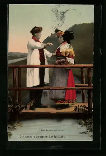 AK Paar in Schaumburg-Lippischer Landestracht