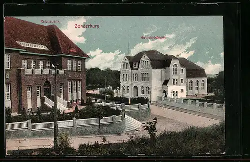 AK Sonderburg, Reichsbank, Gemeindehaus
